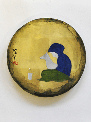 Beggar with flying coin